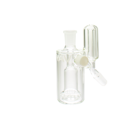 MAV Glass UFO 45° Ash Catcher with 14mm joint, clear beaker design, front view on white background