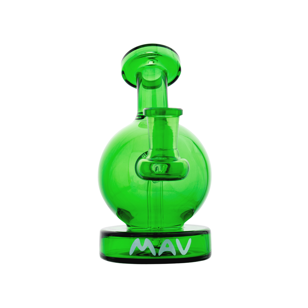 MAV Glass Vintage Bulb Dab Rig in Forest Green with Glass on Glass Joint - Front View Product Image on DankGeek.com