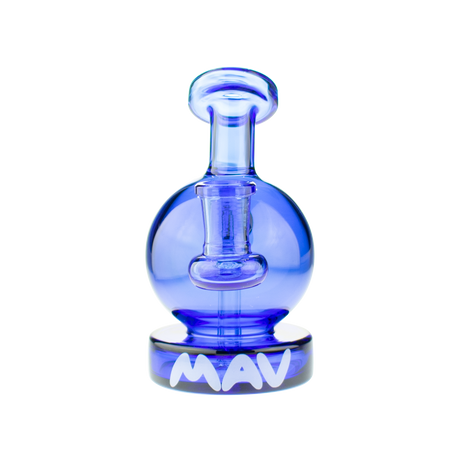MAV Glass Vintage Bulb Dab Rig in Ink Blue with Glass on Glass Joint, Front View