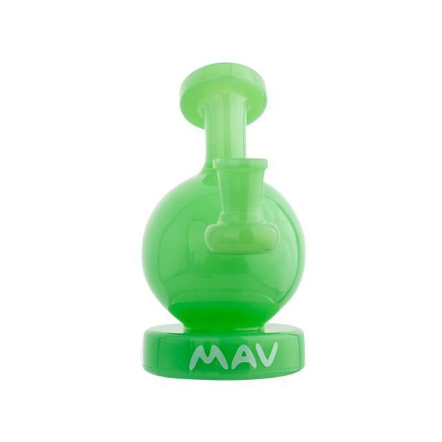 MAV Glass Vintage Bulb Dab Rig in Seafoam - Front View with Glass on Glass Joint