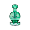 MAV Glass Vintage Bulb Dab Rig in Teal with Glass on Glass Joint, Front View on White Background