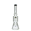 MAV Glass Wig Wag Reversal UFO Beaker Bong in Black, 13" Tall with Showerhead Percolator, Front View