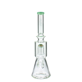 MAV Glass Wig Wag Reversal UFO Beaker in Seafoam with Showerhead Percolator - Front View