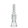MAV Glass Wig Wag Reversal UFO Beaker Bong in White with Showerhead Percolator - Front View