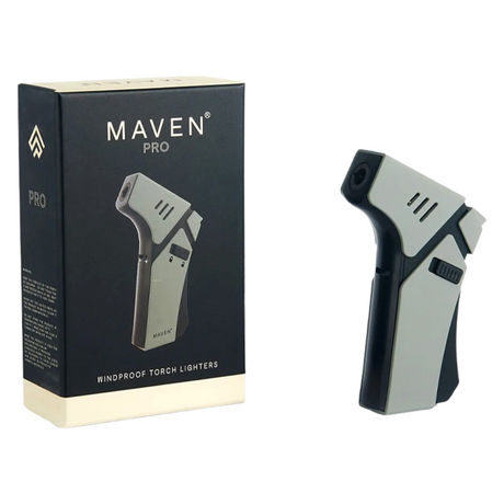 Maven Torch Pro windproof lighter by Best Whip with packaging, side view, ideal for home use