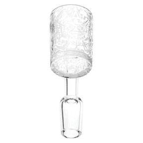 14mm Male Mayan Calendar Etched Quartz Banger for Dab Rigs, Front View on White Background