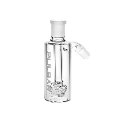 Pulsar 45 degree 14mm ash catcher in the Disc style that helps keep ash out of the bong water