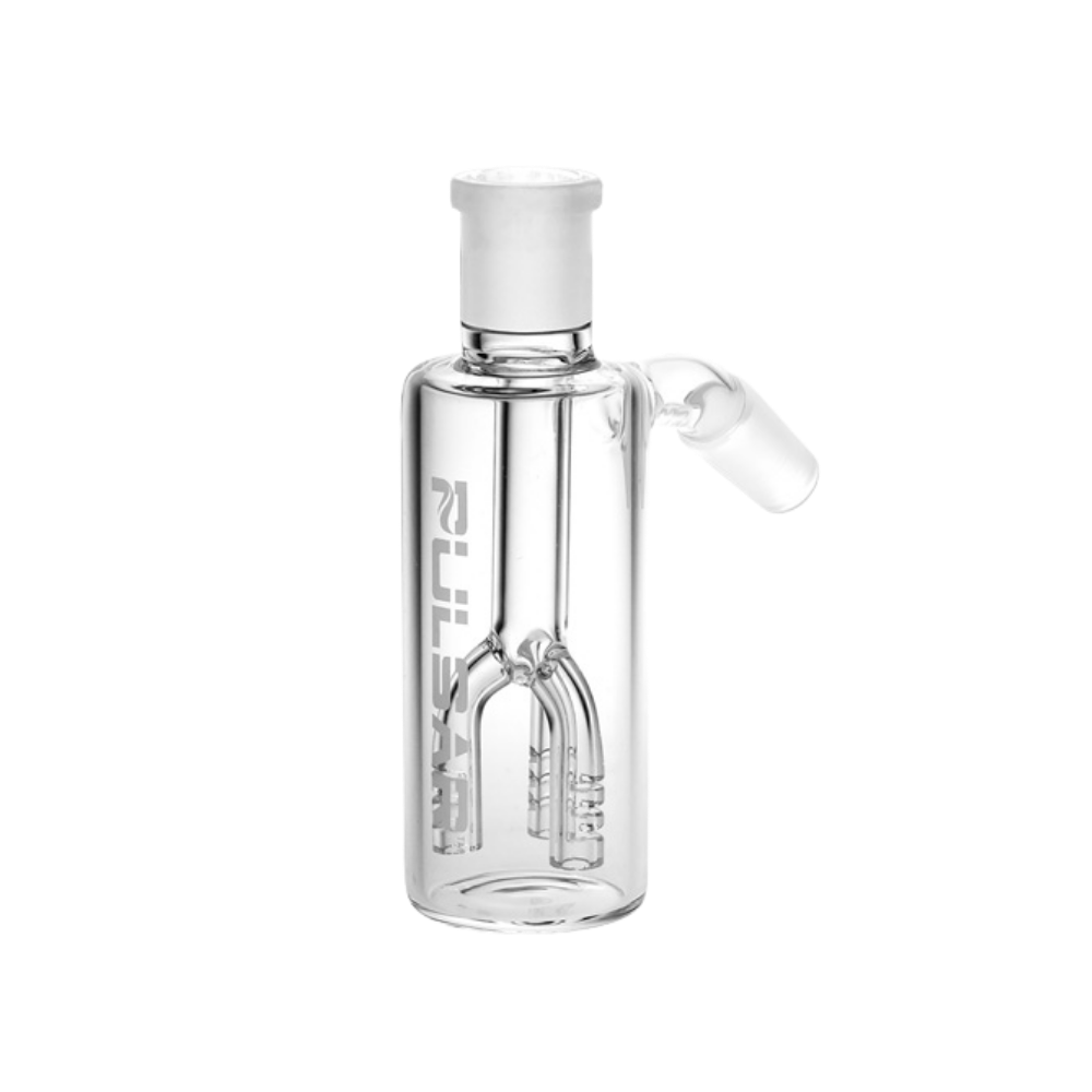 Pulsar 45 Degree 14mm Ash Catcher for bongs, a 45 degree angled ash catcher with a 14mm joint
