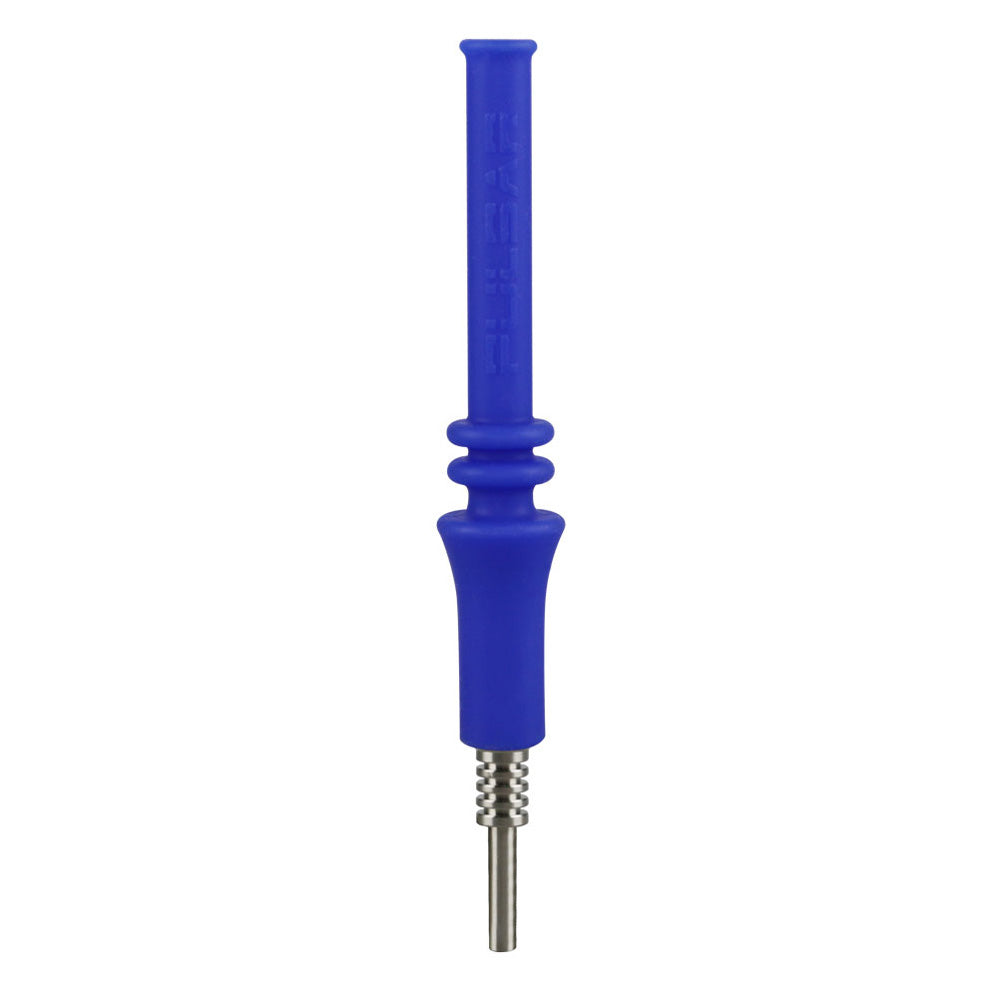 Pulsar RIP Blue 6.25 inch silicone dab straw with a grade 2 titanium dab tip for concentrates