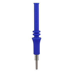 Pulsar RIP Blue 6.25 inch silicone dab straw with a grade 2 titanium dab tip for concentrates