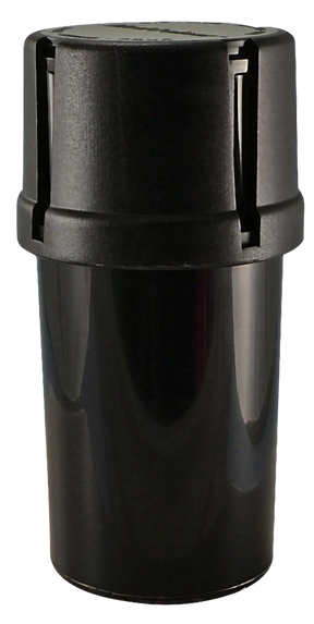 Black Medtainer Air-Tight Herb Container with Built-in Grinder, Portable Design