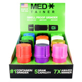 Medtainer Storage Container 12 Pack in assorted colors, portable with smell proof design, front view