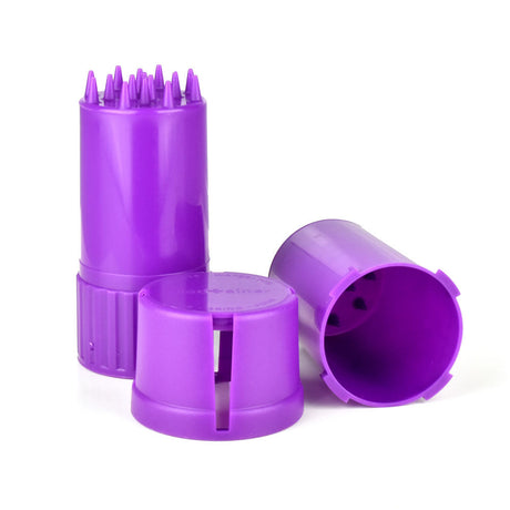 Assorted purple Medtainer Storage Containers, compact and portable, 12 pack set, front view