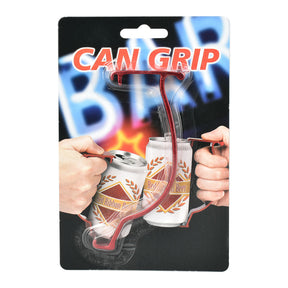 Red Aluminum Metal Can Gripper for Easy Handling, Front View on Packaging