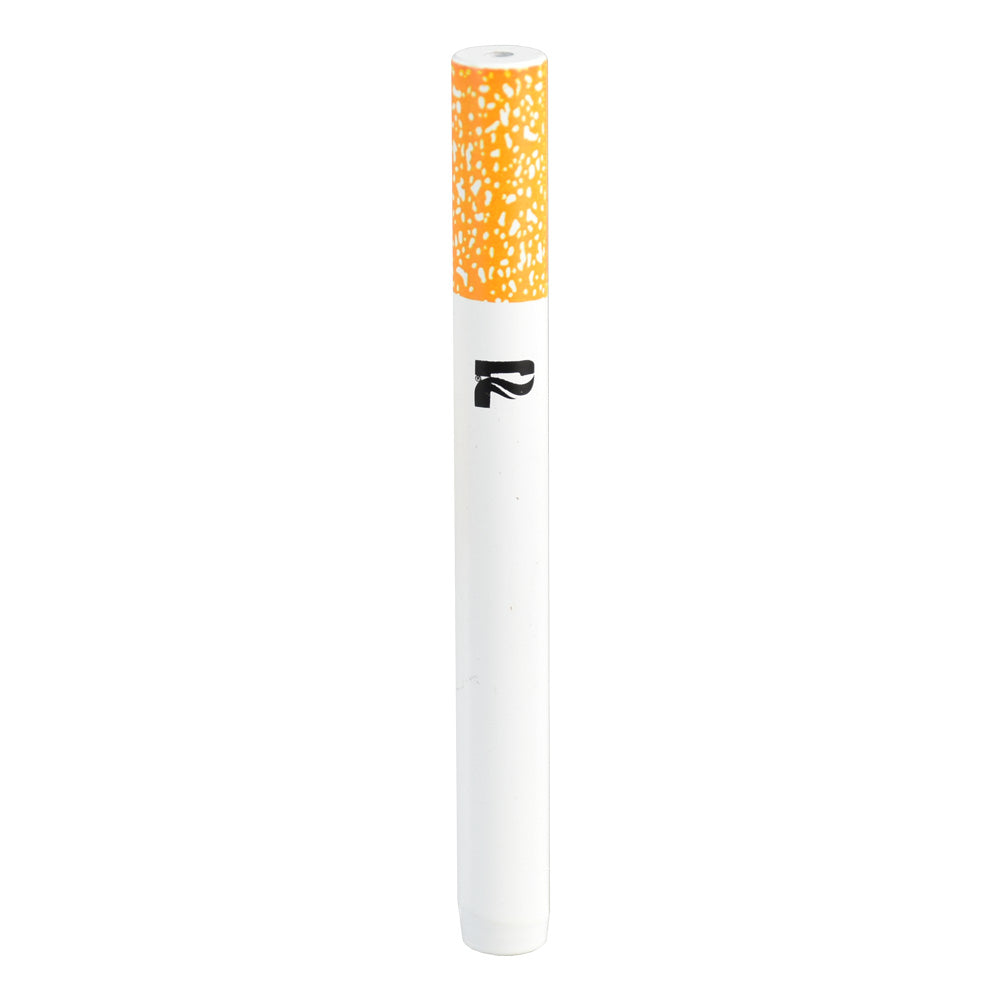 Metal Cigarette Taster Bat in white with orange speckled design, compact 3" size for discreet use