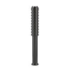 Black Metal One-Hitter Chillum Pipe - The Digger with textured grip, 3" length, front view on white background