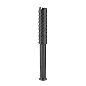 Black Metal One-Hitter Chillum Pipe - The Digger with textured grip, 3" length, front view on white background