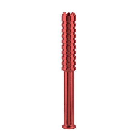 Red Metal One-Hitter Chillum Pipe - The Digger with Textured Grip - Front View