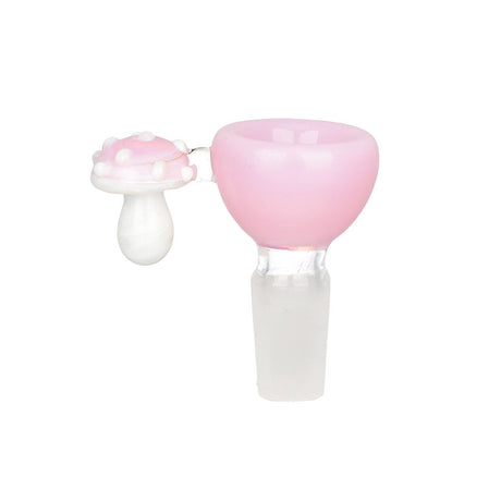 Micro Shroom Herb Slide in Assorted Colors, 14mm Male Joint, Borosilicate Glass, Front View