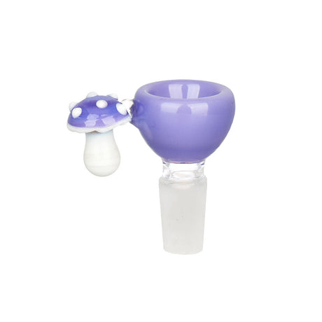 Assorted Colors Micro Shroom Herb Slide, 14mm Male Joint, Front View on White Background