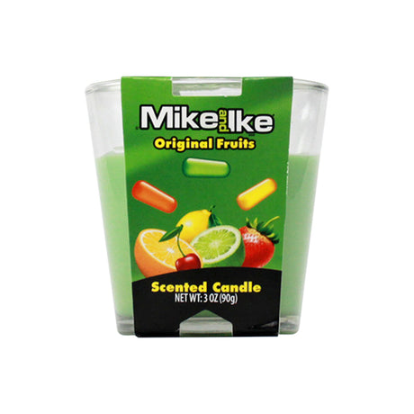 Mike and Ike Original Fruits Scented Candle, 3 oz Soy Wax Blend, in Clear Glass