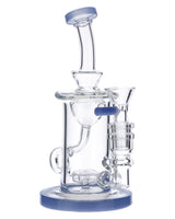 Milky Blue Quartz Water Pipe by Valiant Distribution, 7in, with 90 Degree Banger Hanger, Front View