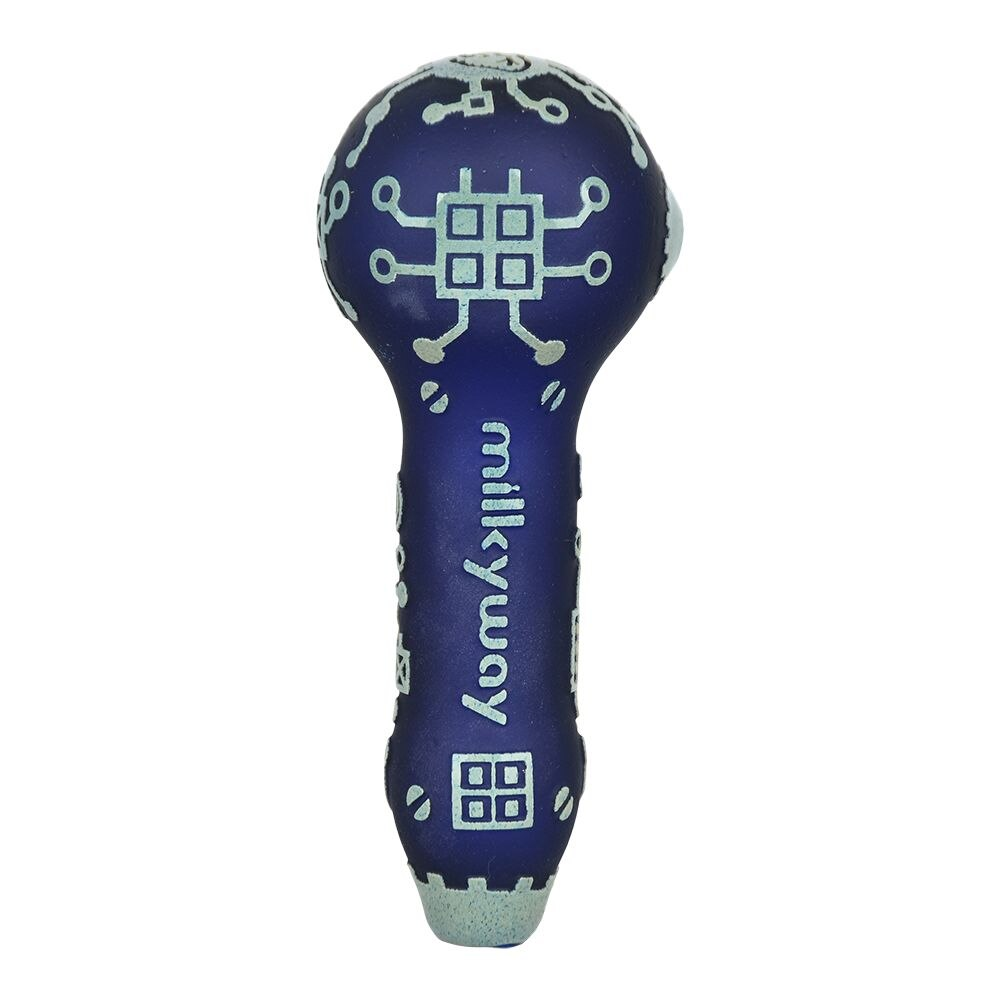 Milkyway Circuitboard Sandblasted Glass Spoon Pipe | 4.5"