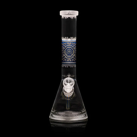 MilkyWay Glass 15" Respire Beaker Bong Front View with Intricate Design