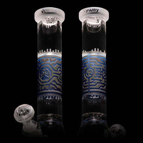 MilkyWay Glass 15" Respire Beaker with Intricate Etched Design - Front View