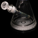 MilkyWay Glass 15" Respire Beaker Bong, intricate design, angled side view on black