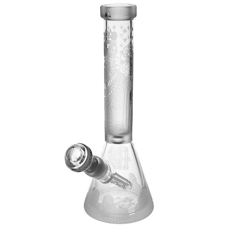 Milkyway Glass 11" Unholy Coronation Beaker Water Pipe, 14mm F, Clear with Black Accents