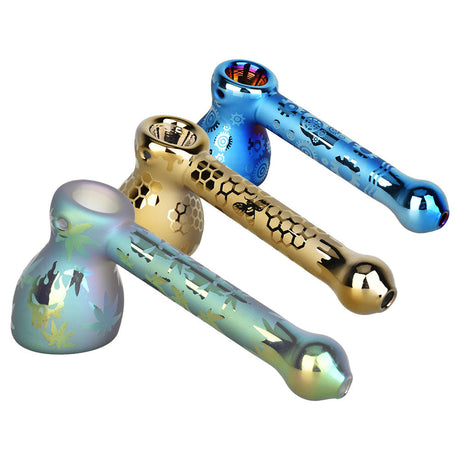 Mind Trip Fumed & Electroplated Bubblers - Handcrafted 5.75" Hammer Design