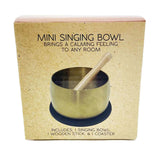 Mini Calming Singing Bowl with Wooden Stick, 3.5" Borosilicate Glass, Front View