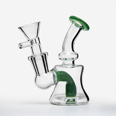 PILOT DIARY Mini Dab Rig - 4" Green Banger Hanger Design with Borosilicate Glass - Front View