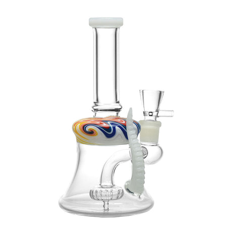 Galaxy Mini Kraken Water Pipe, 6.5" tall with 14mm female joint and disc percolator, side view