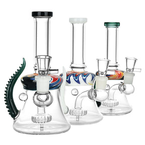 Galaxy Mini Kraken Water Pipes with Disc Percolator, 14mm Female Joint, Front View