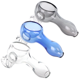 Set of three spoon-style glass attachments in clear, blue and smoke, made to work with the Puffco Pivot