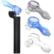 Mini Hand Pipe Puffco Pivot attachment 3 pack, 2.5 inch borosilicate glass mouthpieces in assorted colors