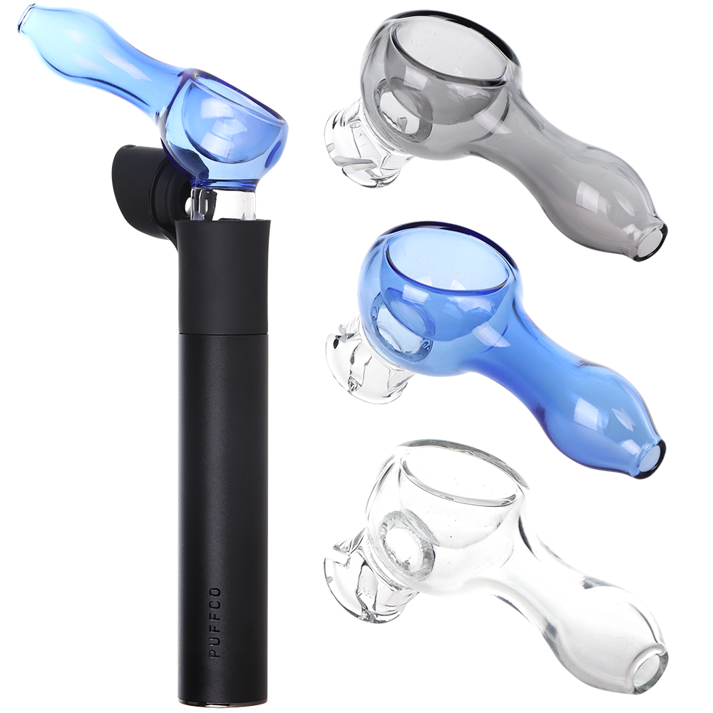 Mini Hand Pipe Puffco Pivot attachment 3 pack, 2.5 inch borosilicate glass mouthpieces in assorted colors