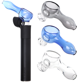 Mini Hand Pipe Puffco Pivot attachment 3 pack, 2.5 inch borosilicate glass mouthpieces in assorted colors