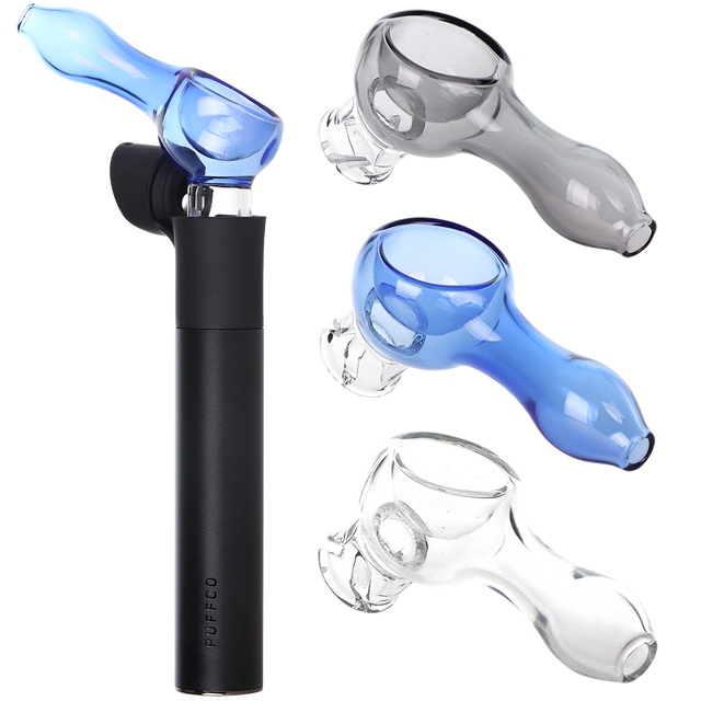Mini Hand Pipe Puffco Pivot attachment 3 pack, 2.5 inch borosilicate glass mouthpieces in assorted colors