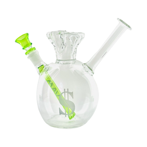 MAV PRO Mini Money Bag Bong with Green Accents - Front View on White Background