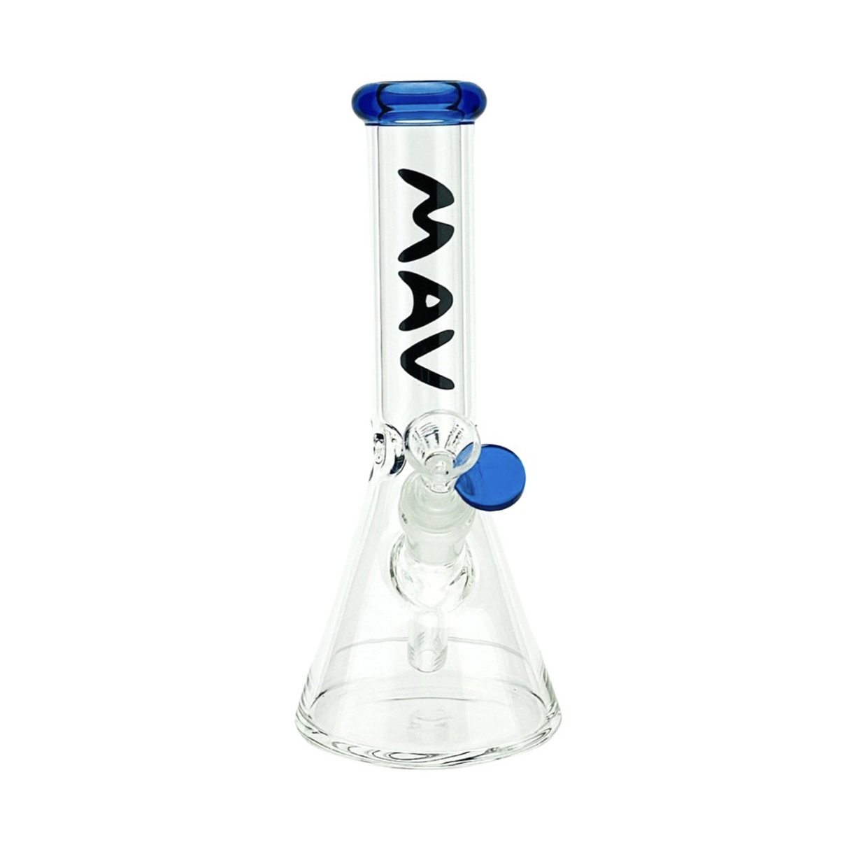 MAV Glass 8" Color Top Mini Beaker Bong with 14mm Bowl - Front View on White Background