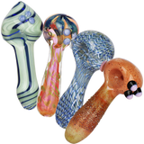 Mixed Up Madness Glass Spoon Pipes | 3.5"-4" | Assorted Colors & Styles | 4ct Bundle