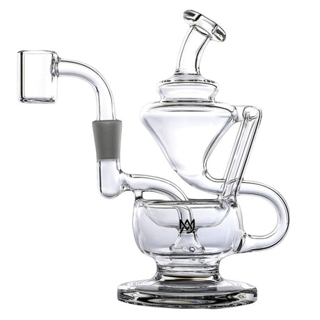 MJ Arsenal Claude Mini Rig in clear borosilicate glass with recycler design, 10mm joint, front view
