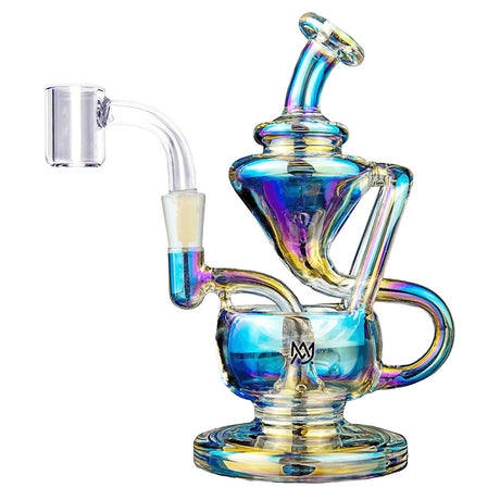 MJ Arsenal Claude Mini Rig in Iridescent finish, 5.5" tall with 10mm joint, front view on white background