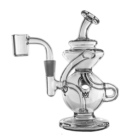 MJ Arsenal Mini Jig Mini Rig in clear borosilicate glass, 5.5" tall with a 10mm female joint, side view