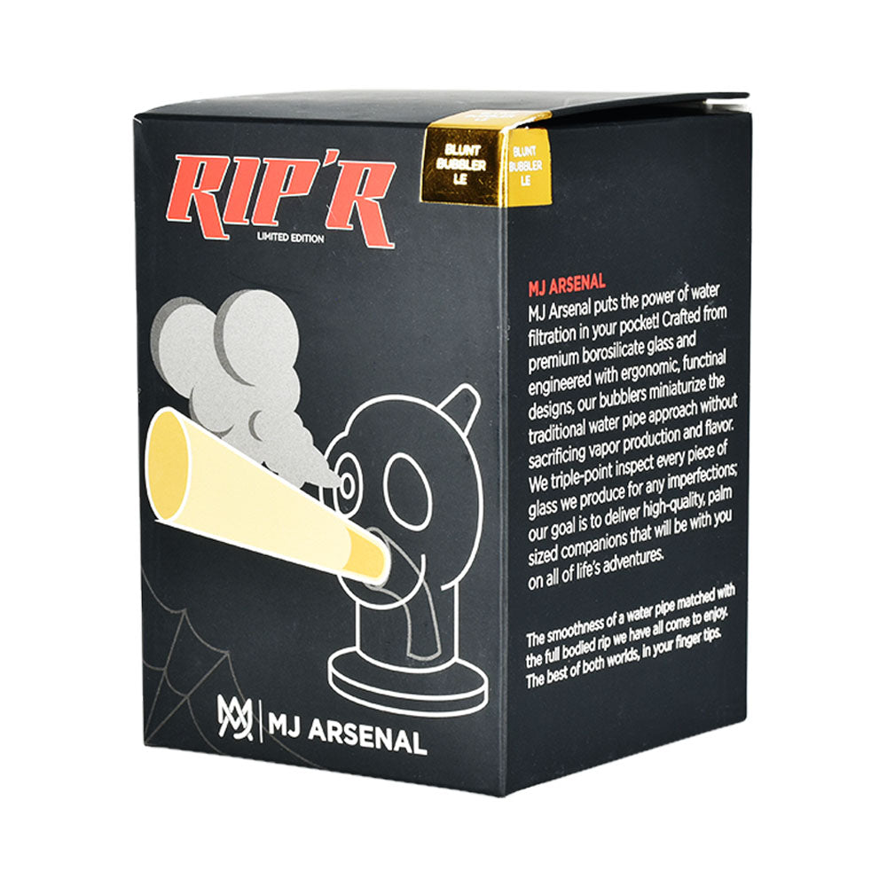 MJ Arsenal Rip'r Limited Edition Blunt Bubbler packaging with product illustration