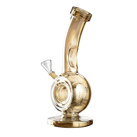 MJ Arsenal Saturn Mini Water Pipe, 8" tall, 10mm female joint, Borosilicate Glass, angled side view