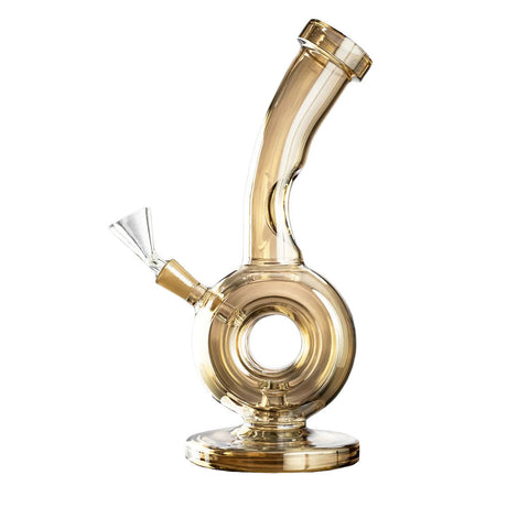 MJ Arsenal Saturn Mini Water Pipe in Gold, 8" Borosilicate Glass, 10mm Female Joint, Front View